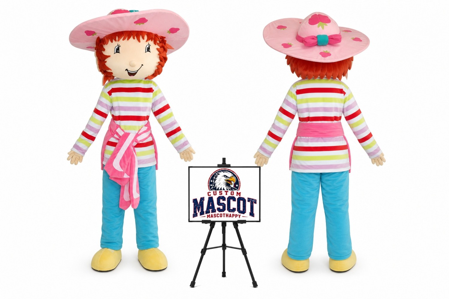 Cartoon Fruit Strawberry Girl Mascot Costume Cartoon Fruit Strawberry Girl Mascot Costume