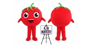 Red Cartoon Fruit Tomatoes Mascot Costume Red Cartoon Fruit Tomatoes Mascot Costume