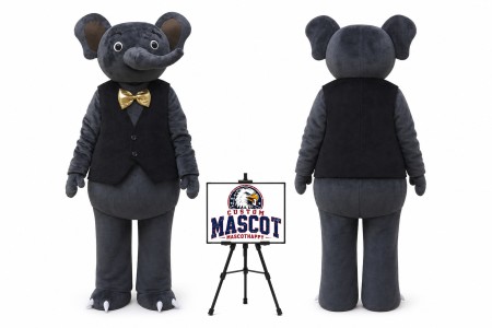 Cartoon Gentleman Elephant Mascot Costume