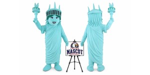 Cartoon Goddess Of Freedom Mascot Costume Cartoon Goddess Of Freedom Mascot Costume