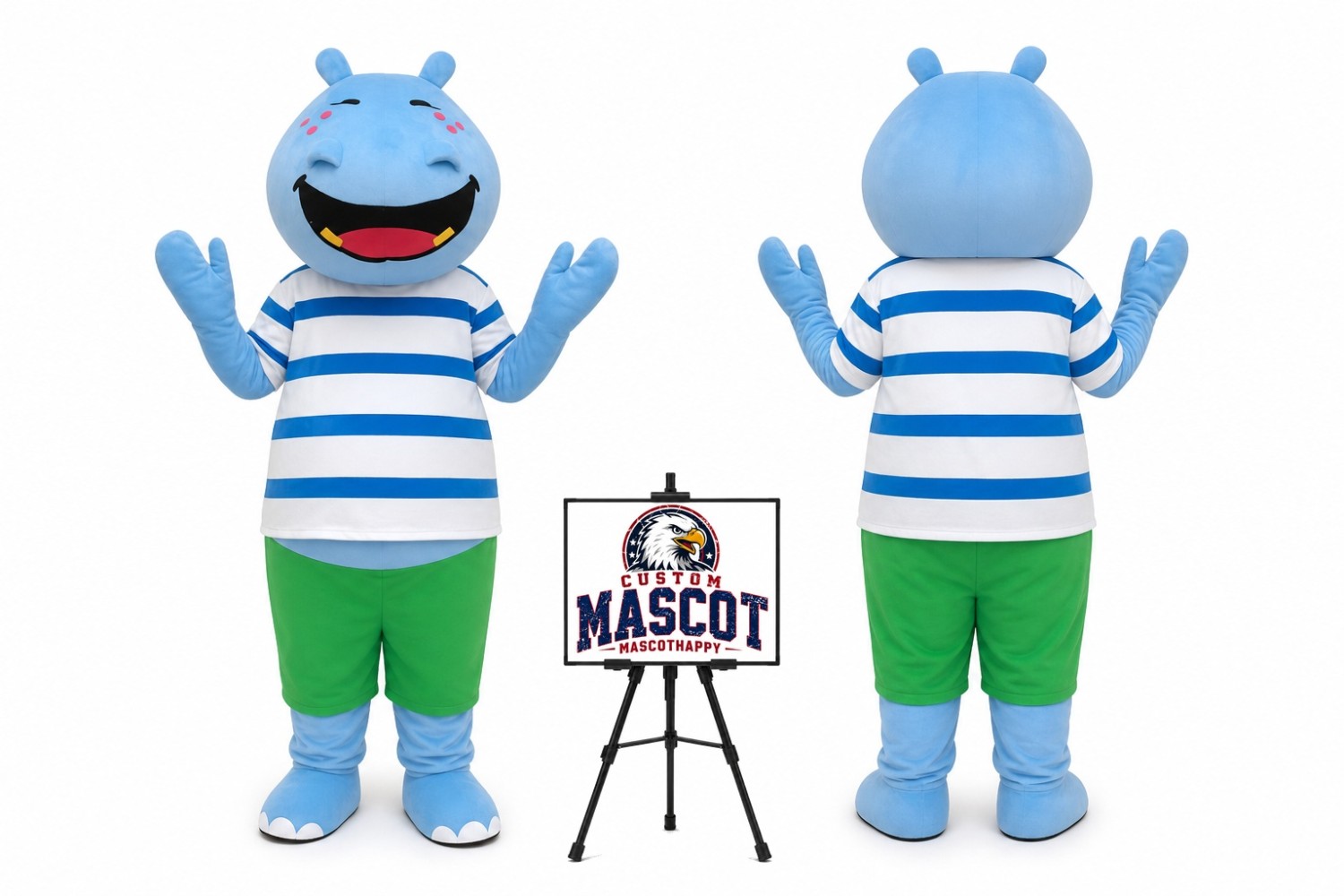 Cartoon Hippo Mascot Costume Cartoon Hippo Mascot Costume
