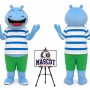Cartoon Hippo Mascot Costume
