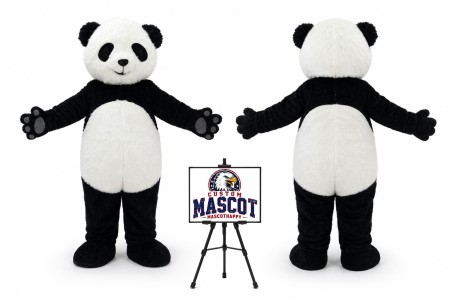 Cartoon Long hair Panda Mascot Costume
