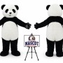 Cartoon Long hair Panda Mascot Costume