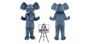 Blue Cartoon Long-Haired Elephant Mascot Costume Blue Cartoon Long-Haired Elephant Mascot Costume