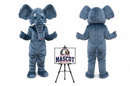 Cartoon Long-Haired Elephant Mascot Costume