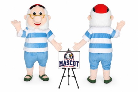Cartoon Old Man Mascot Costume
