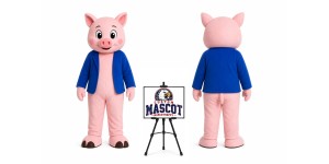 Blue Cartoon Pig Mascot Costume Blue Cartoon Pig Mascot Costume