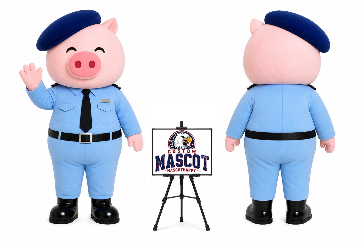 Cartoon Pig Police Mascot Costume Cartoon Pig Police Mascot Costume