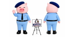 Cartoon Pig Police Mascot Costume Cartoon Pig Police Mascot Costume