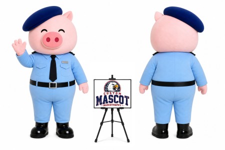 Cartoon Pig Police Mascot Costume