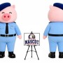 Cartoon Pig Police Mascot Costume