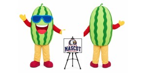 Cartoon Plant Fruit Watermelon Mascot Costume Cartoon Plant Fruit Watermelon Mascot Costume