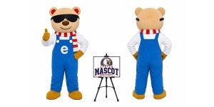Cartoon Plush Bib Bear Mascot Costume Cartoon Plush Bib Bear Mascot Costume