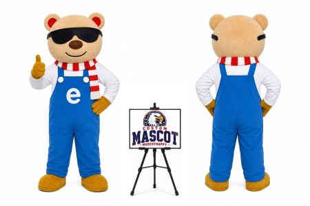 Cartoon Plush Bib Bear Mascot Costume