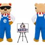 Cartoon Plush Bib Bear Mascot Costume