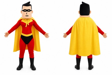 Superhero Man Mascot Costume