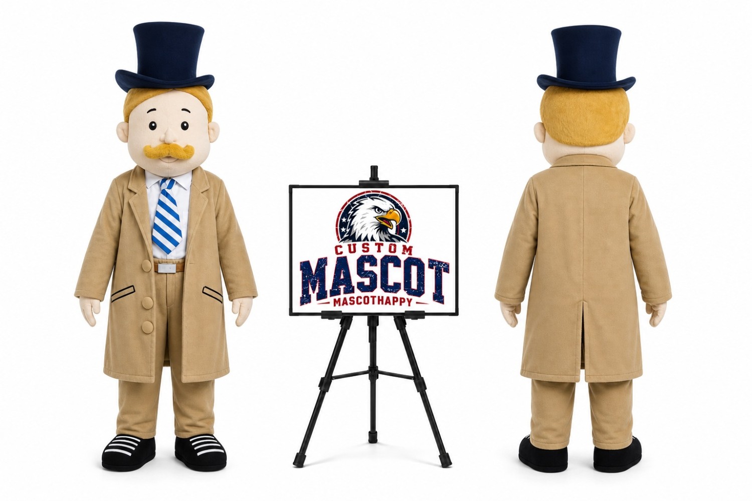 Gentleman in Top Hat Mascot Costume Gentleman in Top Hat Mascot Costume