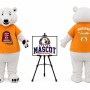 Polar Bear in Shirt Mascot Costume