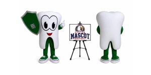 Tooth with Toothpaste Mascot Costume for Dental Events Tooth with Toothpaste Mascot Costume for Dental Events