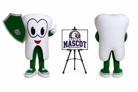 Tooth with Toothpaste Mascot Costume for Dental Events