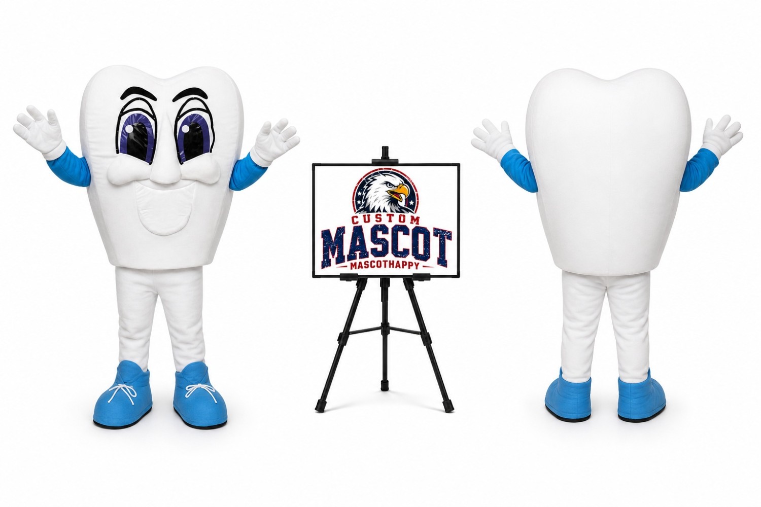 Tooth in Shoes Mascot Costume for Dental Events Tooth in Shoes Mascot Costume for Dental Events