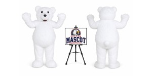 Waving Polar Bear Mascot Costume Waving Polar Bear Mascot Costume