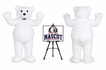 Waving Polar Bear Mascot Costume