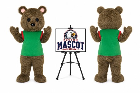 Bear in Vest Mascot Costume