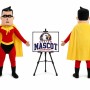 Superhero Man with Cape Mascot Costume
