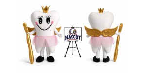 Crowned Tooth Fairy Mascot Costume for Dental Events Crowned Tooth Fairy Mascot Costume for Dental Events