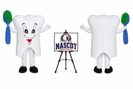 Tooth with Toothbrush Mascot Costume for Dental Events