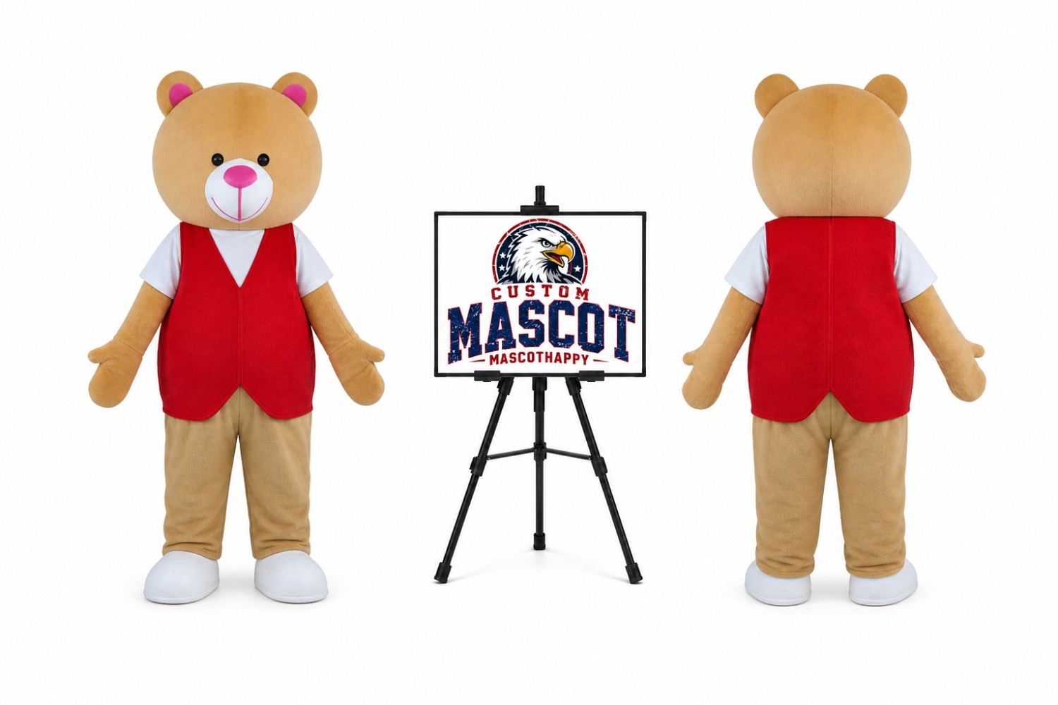 Bear in Vest Mascot Costume Bear in Vest Mascot Costume