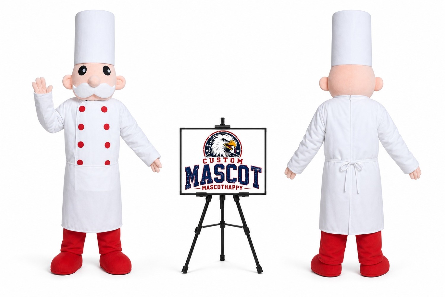 Adult Chef Cook Man Mascot Costume for Food Events Adult Chef Cook Man Mascot Costume for Food Events