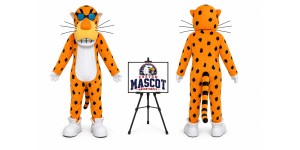 Orange Adult Chester Cheetah Leopard Mascot Costume