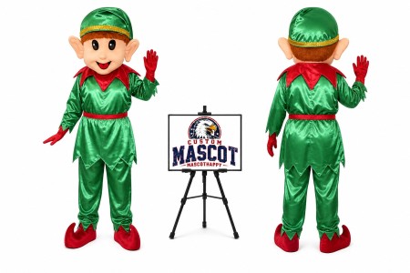 Adult Christmas Elf Mascot Costume for Christmas Events