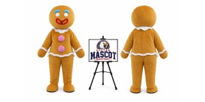 Adult Christmas Gingerbread Man Mascot Costume for Christmas Events Adult Christmas Gingerbread Man Mascot Costume for Christmas Events