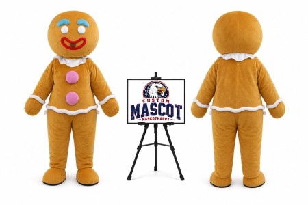 Adult Christmas Gingerbread Man Mascot Costume for Christmas Events