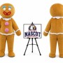 Adult Christmas Gingerbread Man Mascot Costume for Christmas Events