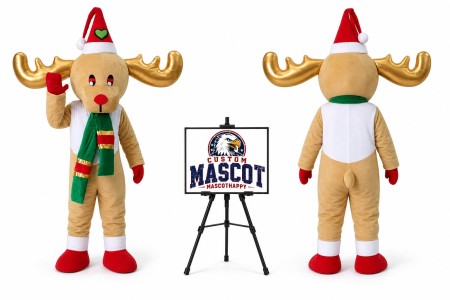 Adult Christmas Reindeer Mascot Costume for Christmas Events