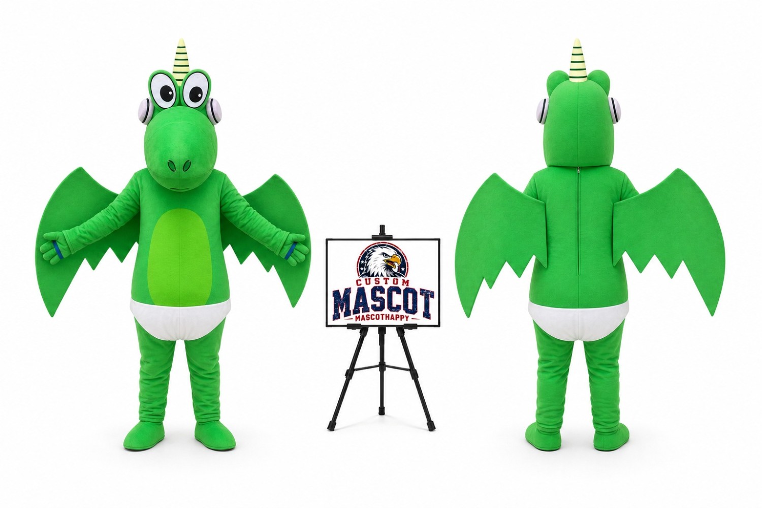 Green Animal Plush Cartoon Pterosaur Mascot Costume Green Animal Plush Cartoon Pterosaur Mascot Costume