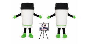 Adult Coffee Cup Mascot Costume Adult Coffee Cup Mascot Costume