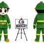 Adult Fireman Mascot Costume