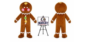 Adult Gingerbread Man Mascot Costume for Christmas Events Adult Gingerbread Man Mascot Costume for Christmas Events