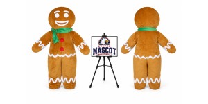 Adult Gingerbread Man Mascot Costume for Food Events Adult Gingerbread Man Mascot Costume for Food Events