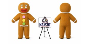 Adult Gingerbread Man Mascot Costume for Food Events Adult Gingerbread Man Mascot Costume for Food Events