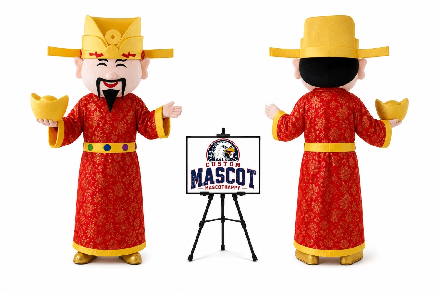 Adult God Of Wealth Mascot Costume Adult God Of Wealth Mascot Costume