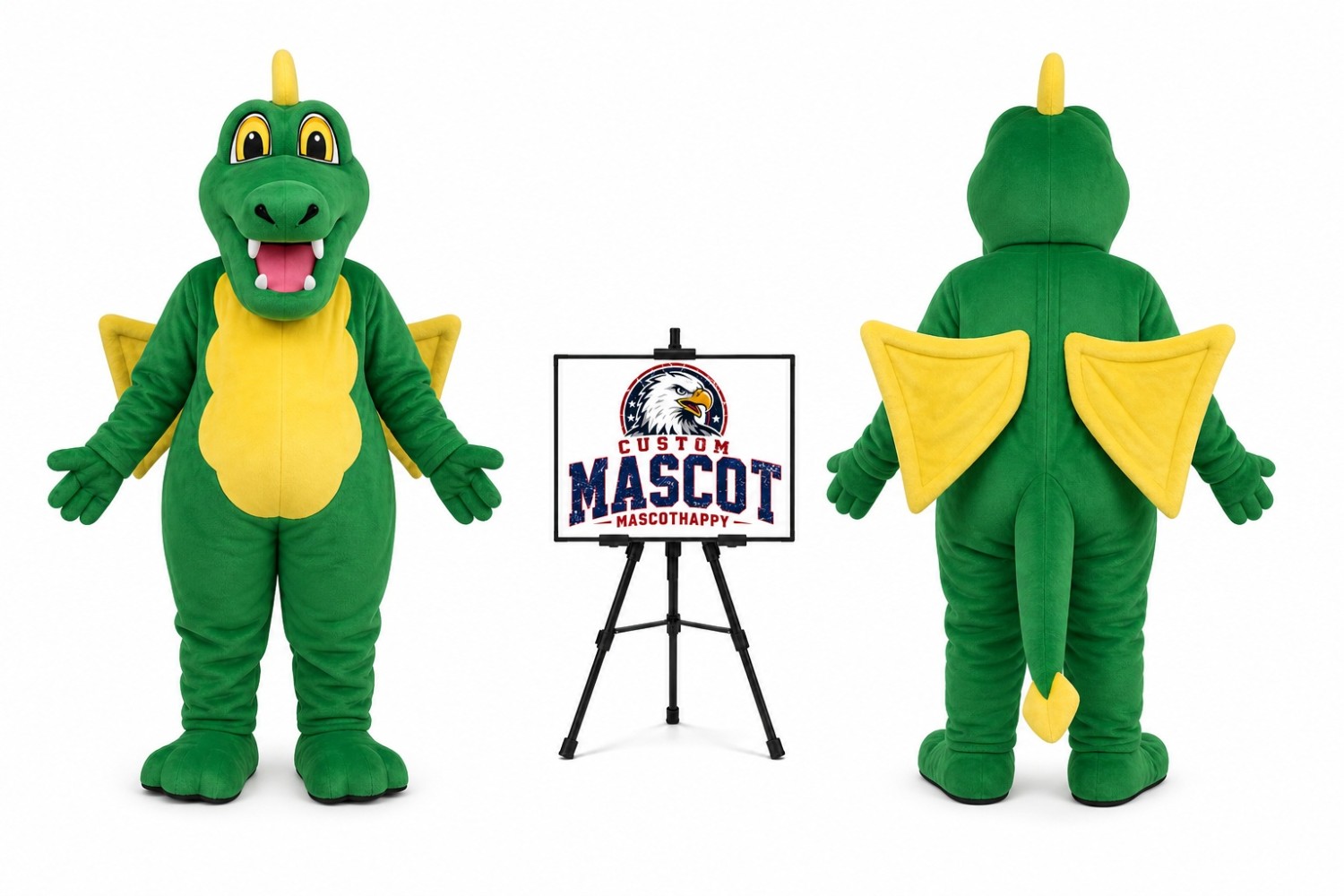 Green Adult Dragon Dinosaur Mascot Costume for Parties Green Adult Dragon Dinosaur Mascot Costume for Parties