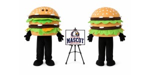 Adult Hamburger Mascot Costume Adult Hamburger Mascot Costume