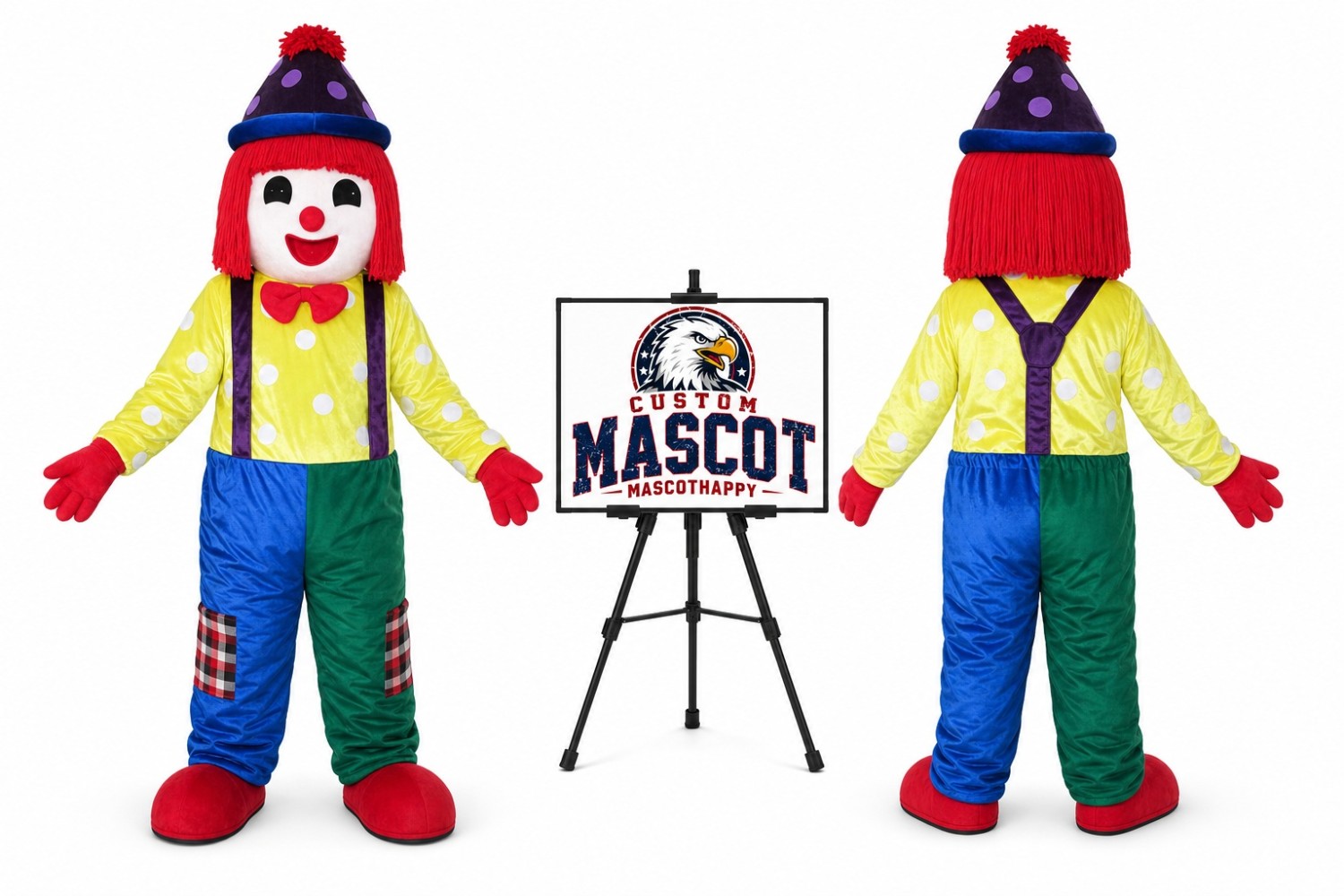 Adult Happy Clown Mascot Costume for Parties Adult Happy Clown Mascot Costume for Parties